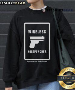Steve Inman wearing a stylish Good Wireless Holepuncher sweatshirt, showcasing modern design and comfort.