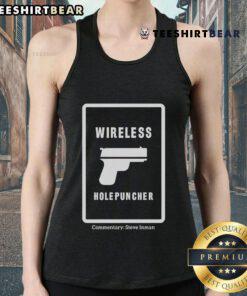 Steve Inman wearing a tank top, providing commentary on the Good Wireless Hole Puncher, showcasing its features.