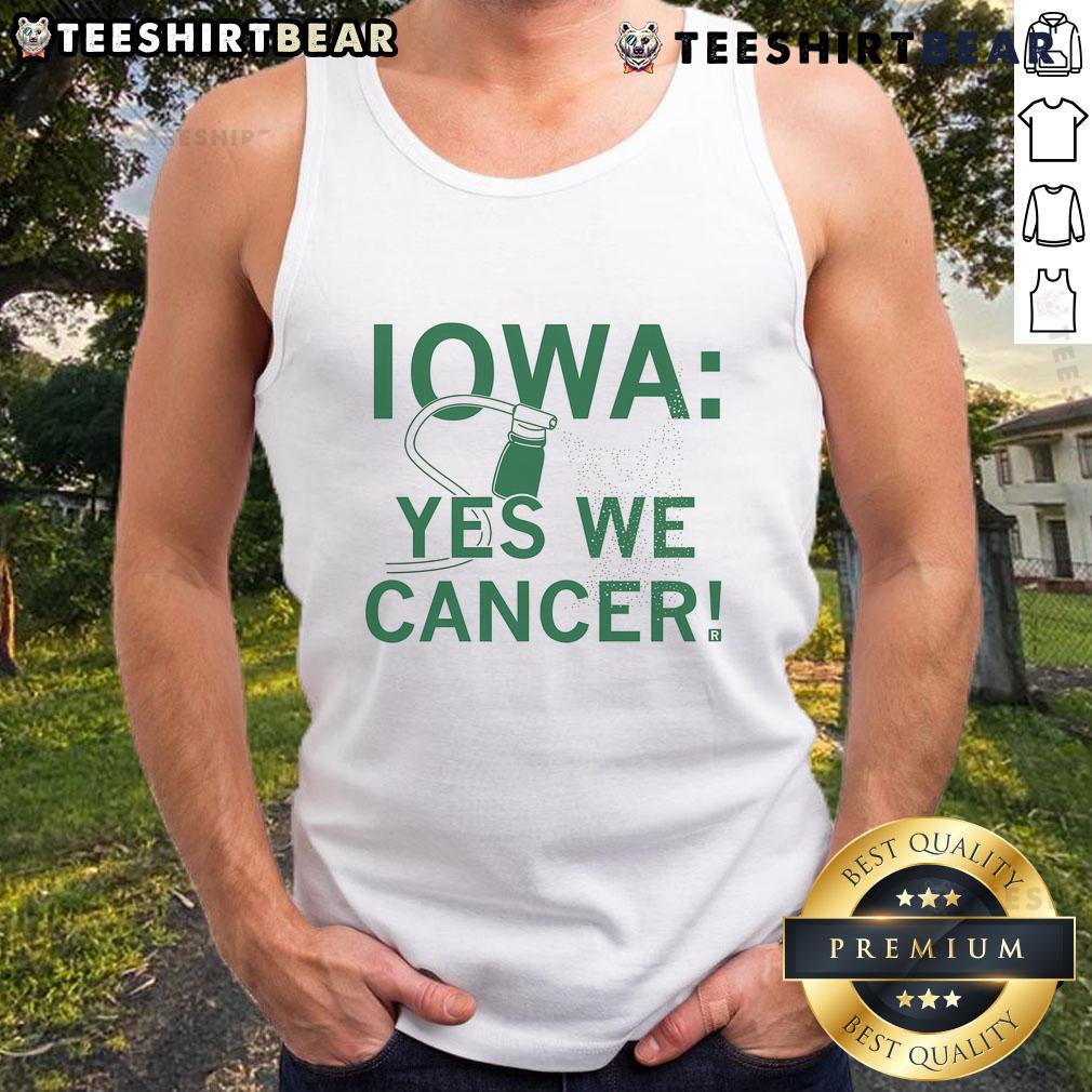 Alt Text: Hot Iowa Yes We Cancer tank top in vibrant colors, promoting cancer awareness with a stylish design.