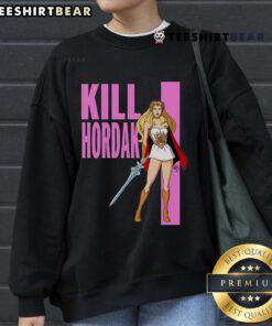 Hot Kill Hordak Sweatshirt featuring vibrant graphics of the iconic character from Masters of the Universe franchise.