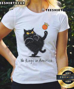 Alt Text: Hot No Kings in America We The People Political Cat Ladies Tee featuring a bold graphic design and vibrant colors.