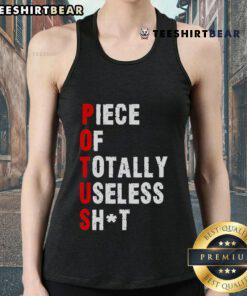 Hot Piece of Totally Useless Shit Trump Tank Top featuring bold graphics and a humorous design for casual wear.