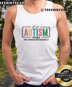 Support Autism Awareness Month with a stylish tank top featuring 'Seeing the World Differently' design.