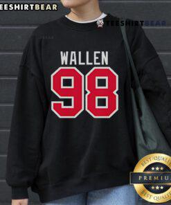 Nice Braves Wallen 98 Sweatshirt in navy blue, featuring bold logo and comfortable fit for sports fans and casual wear.