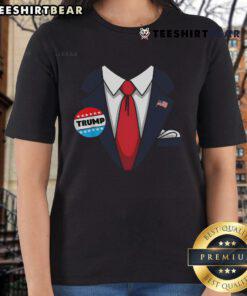 Ladies' tee featuring a Nice Donald Trump Halloween costume design, perfect for festive celebrations and costume parties.