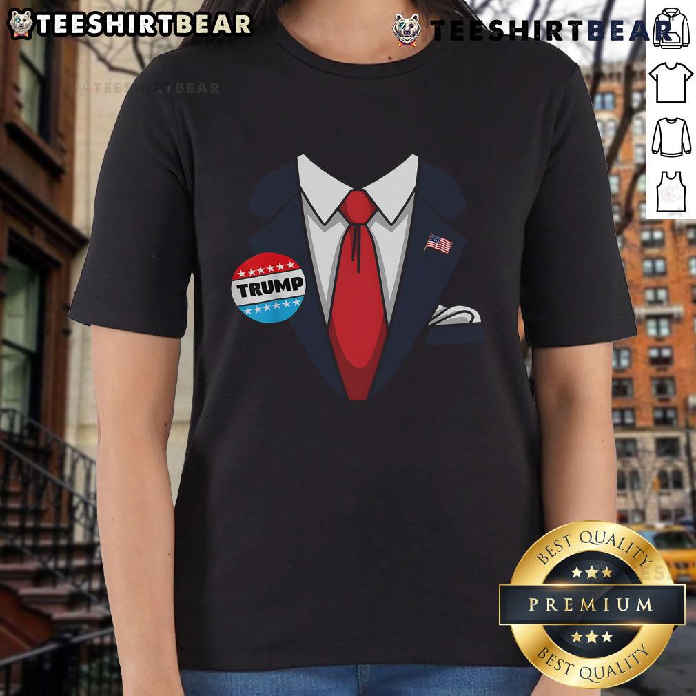 Ladies' tee featuring a Nice Donald Trump Halloween costume design, perfect for festive celebrations and costume parties.
