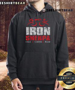 Nice Iron Sherpa Triathlon Hoodie for triathletes, featuring a cheerful beer design perfect for post-race celebrations.