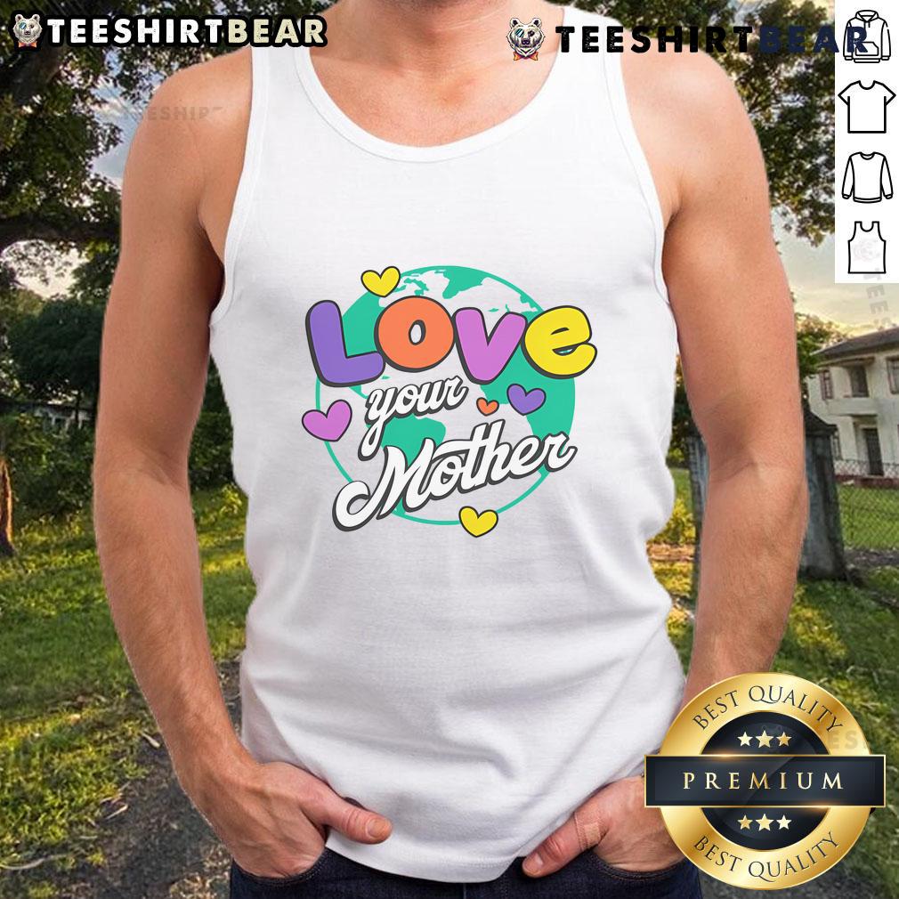 Stylish 'Nice Love Your Mother' tank top featuring a heart graphic, perfect for casual summer outfits and expressing love.