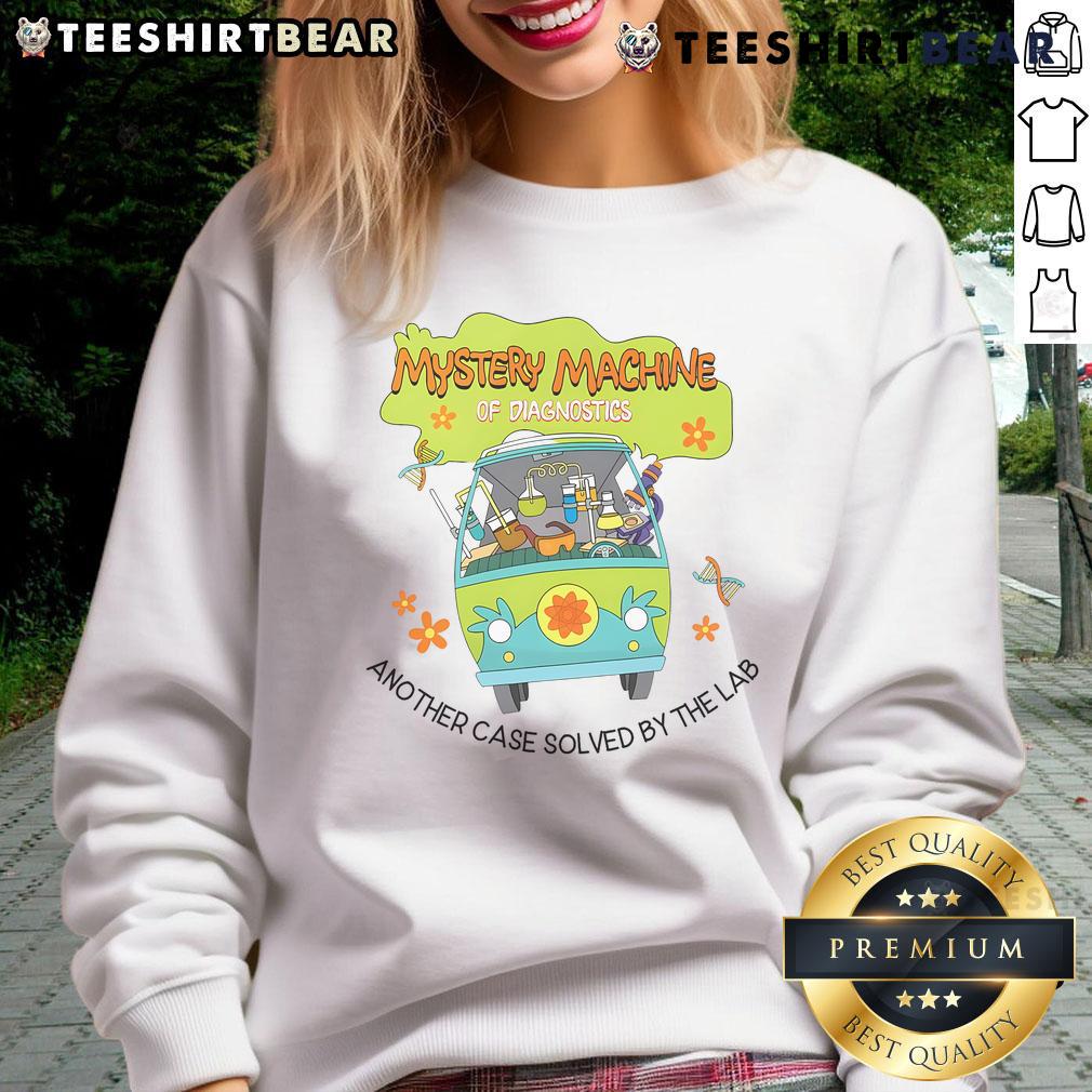 Stylish sweatshirt featuring the Nice Mystery Machine of Diagnostics, perfect for lab enthusiasts and solving cases.