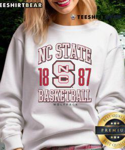 Nice NC State Wolfpack basketball sweatshirt in red and white, perfect for fans supporting their team.