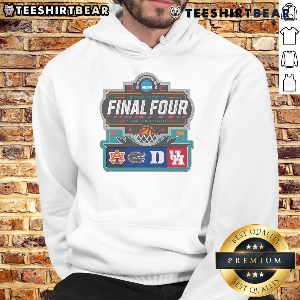 NCAA 2025 Men's Final Four San Antonio hoodie featuring team logos and vibrant colors, perfect for fans.