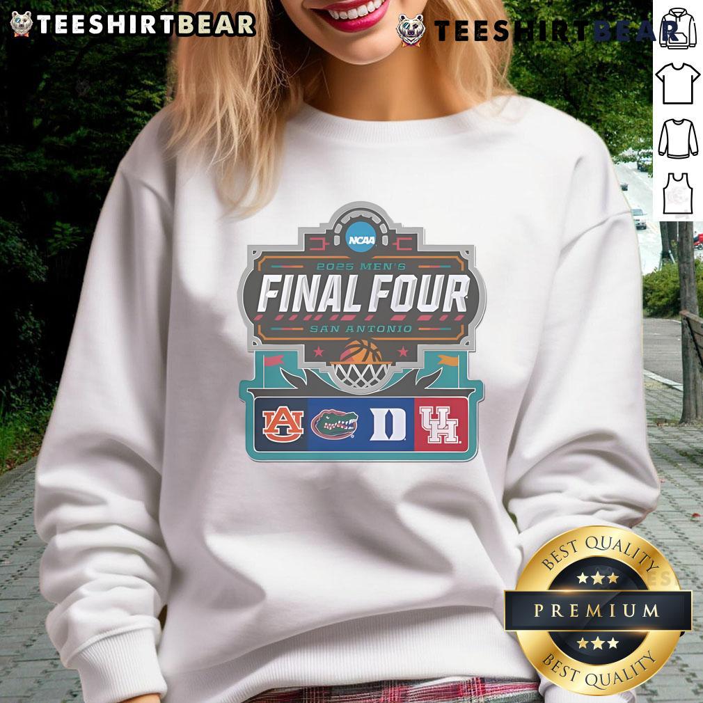 2025 NCAA Men's Final Four San Antonio sweatshirt featuring vibrant team colors and stylish design for fans.