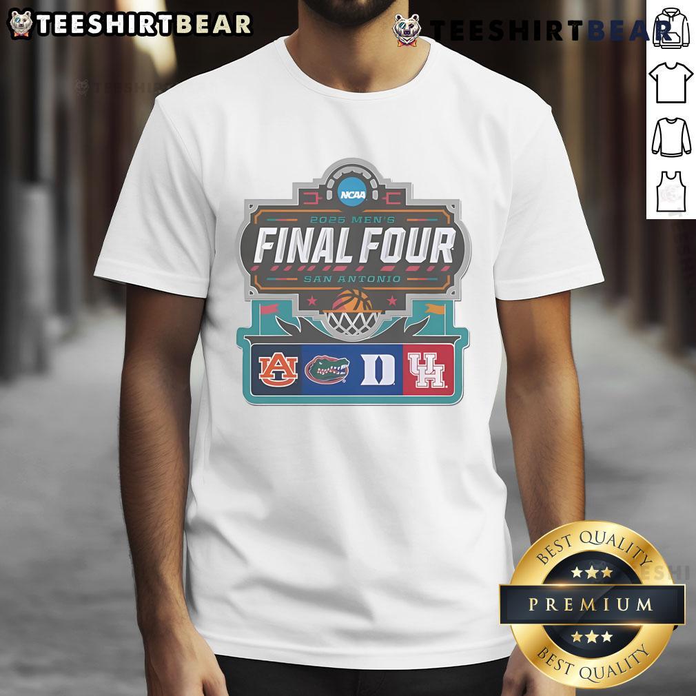 Nice NCAA 2025 Men's Final Four San Antonio T-Shirt featuring team logos and vibrant colors for fans.