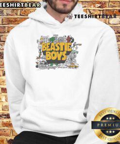 Nice Only NY X Beastie Boys Collage Hoodie featuring vibrant graphics and iconic band imagery for stylish streetwear.