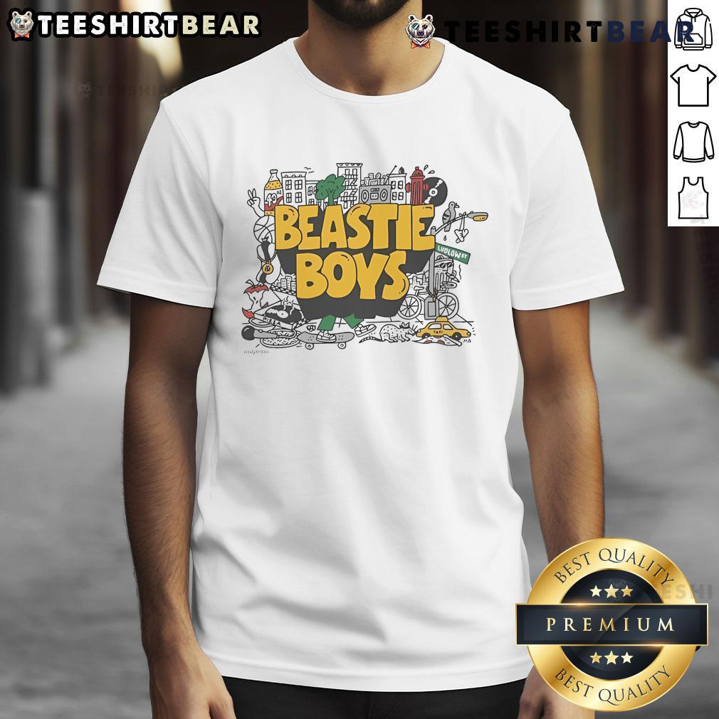 Collage T-Shirt featuring Nice Only NY and Beastie Boys graphics in a vibrant design, perfect for music fans.