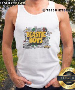 Collage tank top featuring Nice Only NY and Beastie Boys graphics, perfect for music lovers and streetwear enthusiasts.