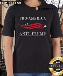 Pro-America anti-Trump ladies tee featuring bold graphics and a stylish design for passionate political supporters.