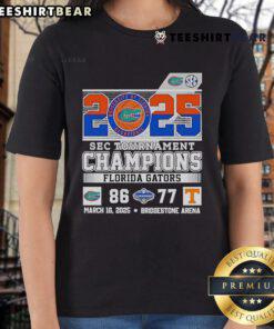 Florida Gators Ladies Tee celebrating SEC Tournament Champions win against Tennessee Volunteers 2025.