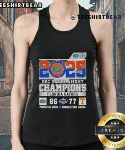 Florida Gators celebrate SEC Tournament Championship victory over Tennessee Volunteers in 2025 tank top.
