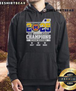 Alt Text: Michigan Wolverines 2025 hoodie celebrating their B1G Tournament champions victory in stylish design.