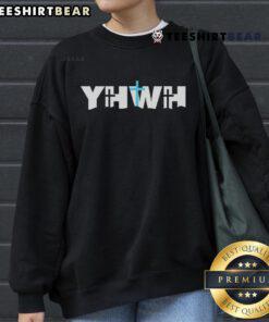Alt Text: Official CYhwh Christian Cross Sweatshirt featuring a stylish design with a prominent cross graphic. Perfect for believers.