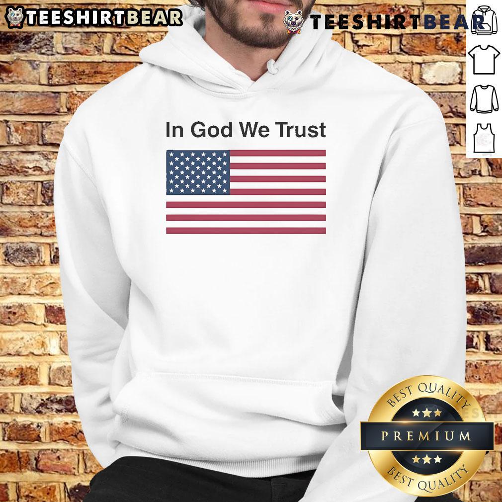 Official Eric Adams 'In God We Trust' hoodie featuring bold text design, perfect for supporters of Eric Adams.