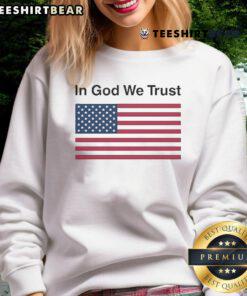 Official Eric Adams 'In God We Trust' sweatshirt featuring bold text and a stylish design, perfect for supporters.