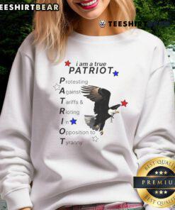 Official I Am A True Patriot Bald Eagle Sweatshirt featuring a bold eagle graphic, perfect for patriotic wear.