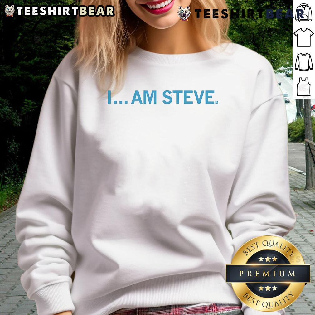 Official I Am Steve sweatshirt featuring a bold design, perfect for fans looking for stylish and comfortable apparel.