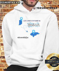 Alt Text: Cozy 'I Left A Piece Of My Heart In Honduras' hoodie in vibrant colors, perfect for travel lovers and souvenirs.