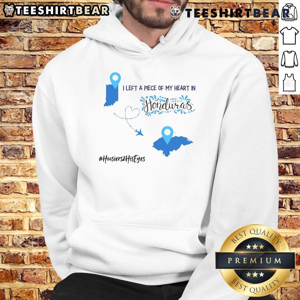 Alt Text: Cozy 'I Left A Piece Of My Heart In Honduras' hoodie in vibrant colors, perfect for travel lovers and souvenirs.
