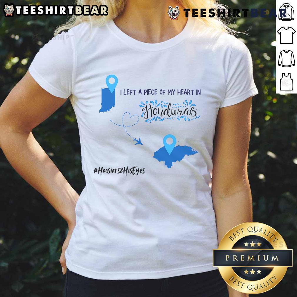 Official I Left A Piece Of My Heart In Honduras ladies tee featuring a vibrant design and comfortable fit for casual wear.