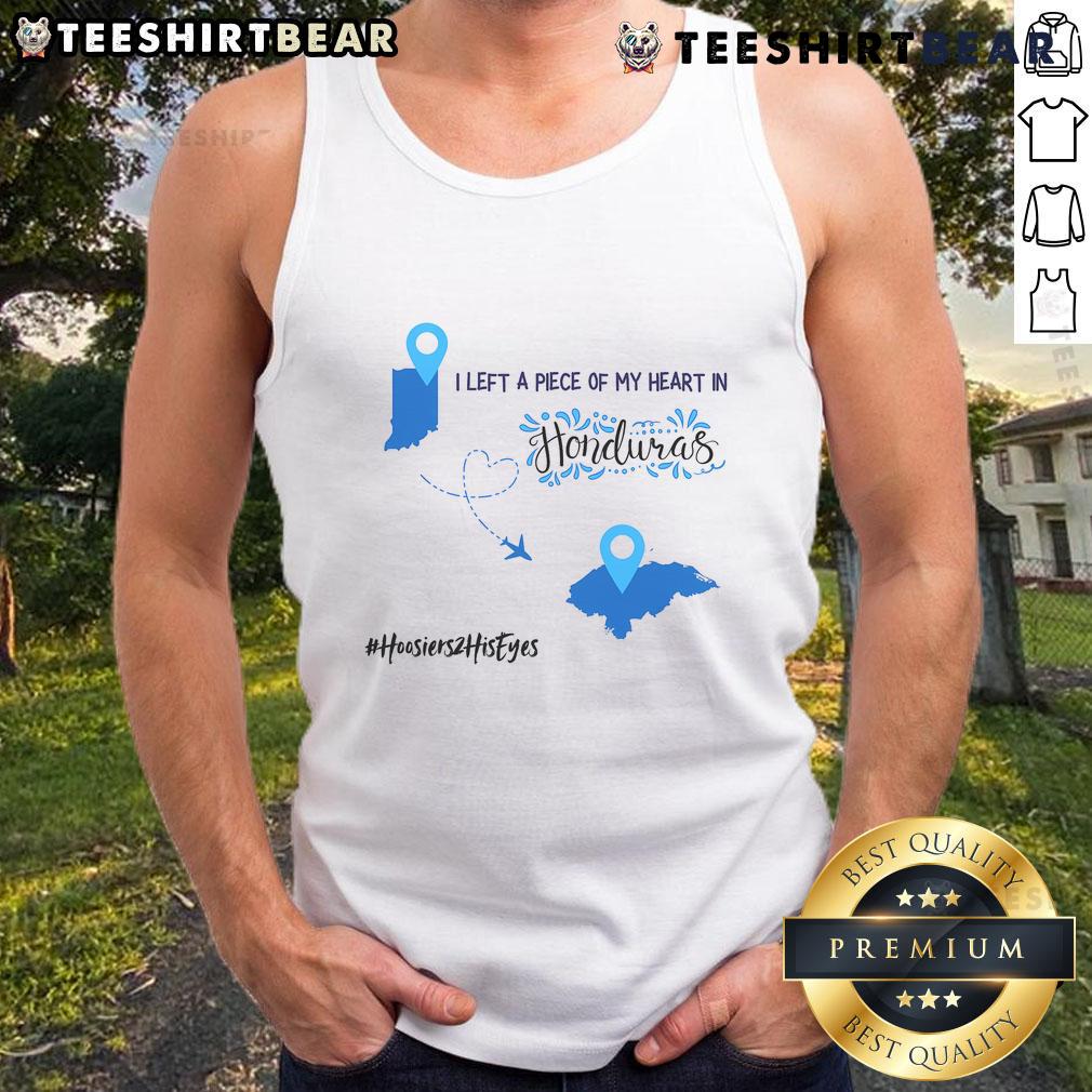 Official I Left A Piece Of My Heart In Honduras tank top displayed in vibrant colors, perfect for travel lovers.