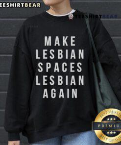 Official Jenny Watson Make Lesbian Spaces Lesbian Again sweatshirt in vibrant colors, promoting LGBTQ+ pride and community.