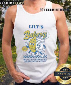 Official Lily's Bakery We Go Together Like Croissants and Cocoa Tank Top in soft cotton, perfect for bakery lovers.