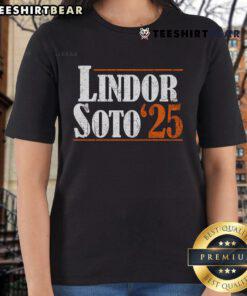 Official Lindor 25 New York Ladies Tee featuring stylish design, perfect for fans and casual wear in vibrant colors.