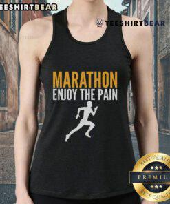 Alt Text: Official Marathon 'Enjoy The Pain' tank top for marathoners, perfect for half-marathon training and races.