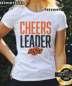 Official Oklahoma State Cowboys Cheers Leader Ladies Tee featuring team colors and logo, perfect for game day wear.