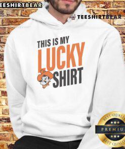 Official Oklahoma State Cowboys hoodie featuring 'This Is My Lucky Hoodie' design in vibrant team colors.
