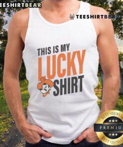 Official Oklahoma State Cowboys tank top with 'This Is My Lucky Tank Top' design, perfect for sports fans and casual wear.