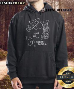 Official Out Of Cedar Rapids hoodie showcasing a stylish design, perfect for fans of the Cedar Rapids community.