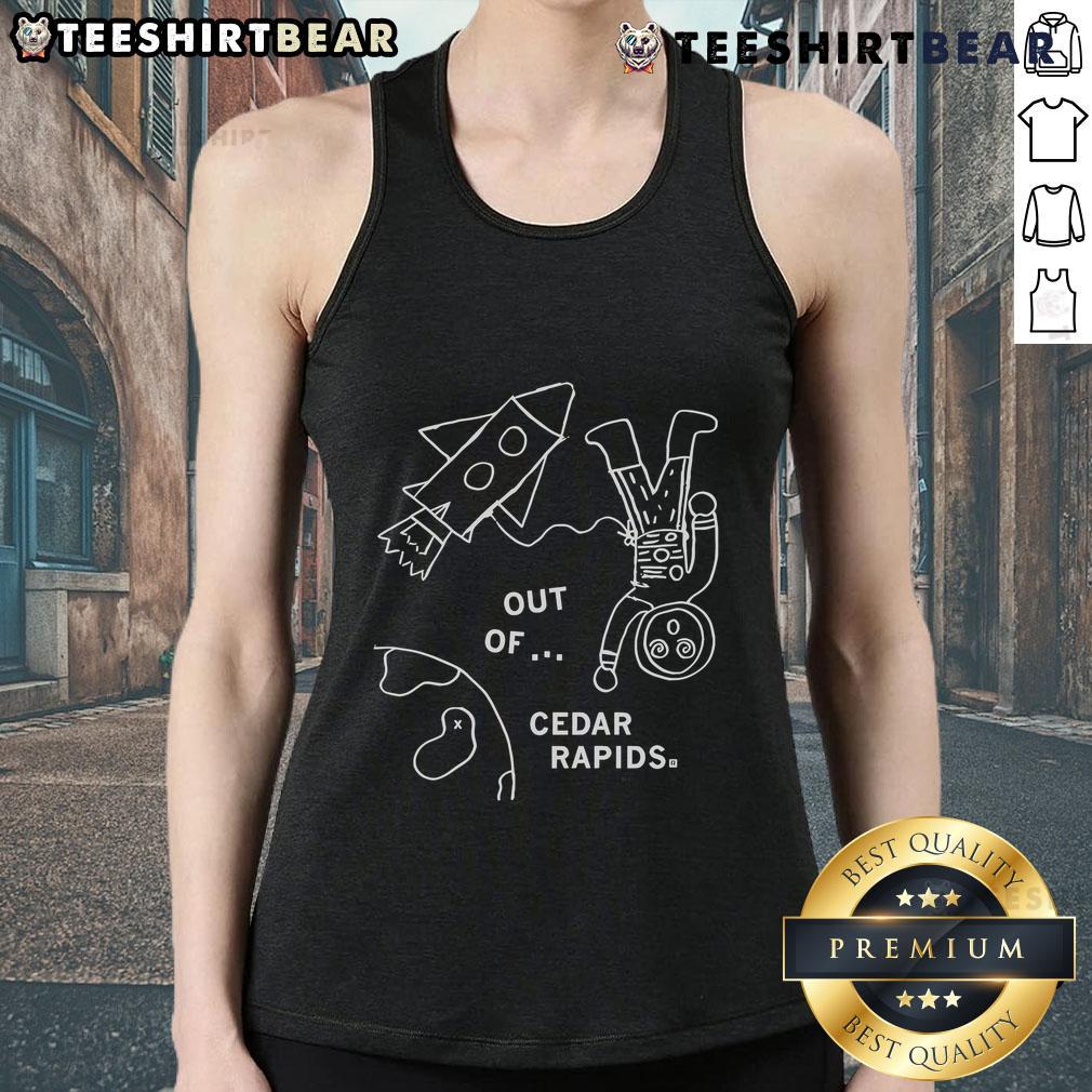 Official Out Of Cedar Rapids tank top featuring a stylish design, perfect for fans of the Cedar Rapids community.