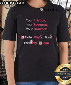 Official Parler CPAC Vendor Ladies Tee featuring a stylish design for female supporters of Parler at CPAC events.