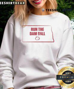 Official Run The Damn Ball Minot State Beavers sweatshirt featuring team colors and logo, perfect for fans and athletes.