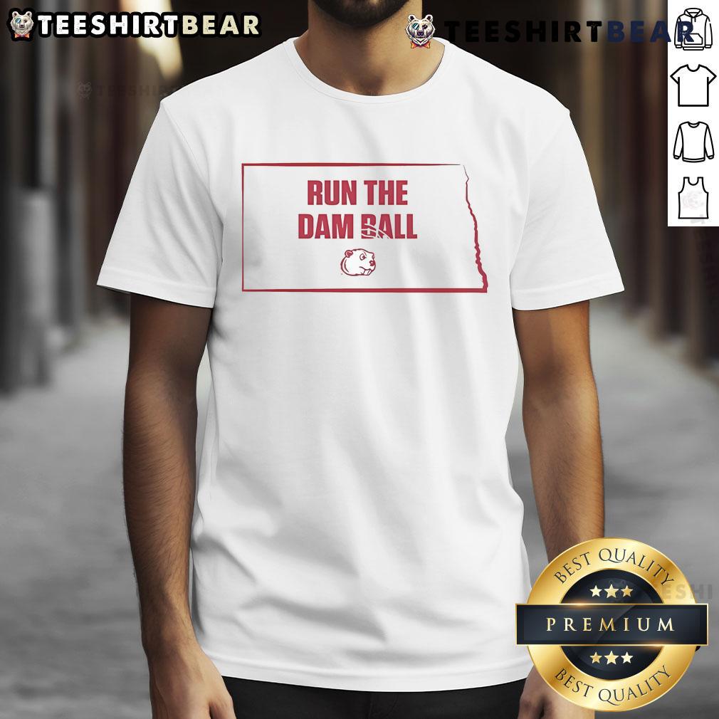 Official Run The Damn Ball Minot State Beavers T-Shirt featuring team colors and logo for passionate fans and supporters.