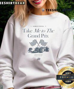Official Sunday Special sweatshirt featuring 'Take Me To The Grand Prix' slogan, perfect for car enthusiasts.