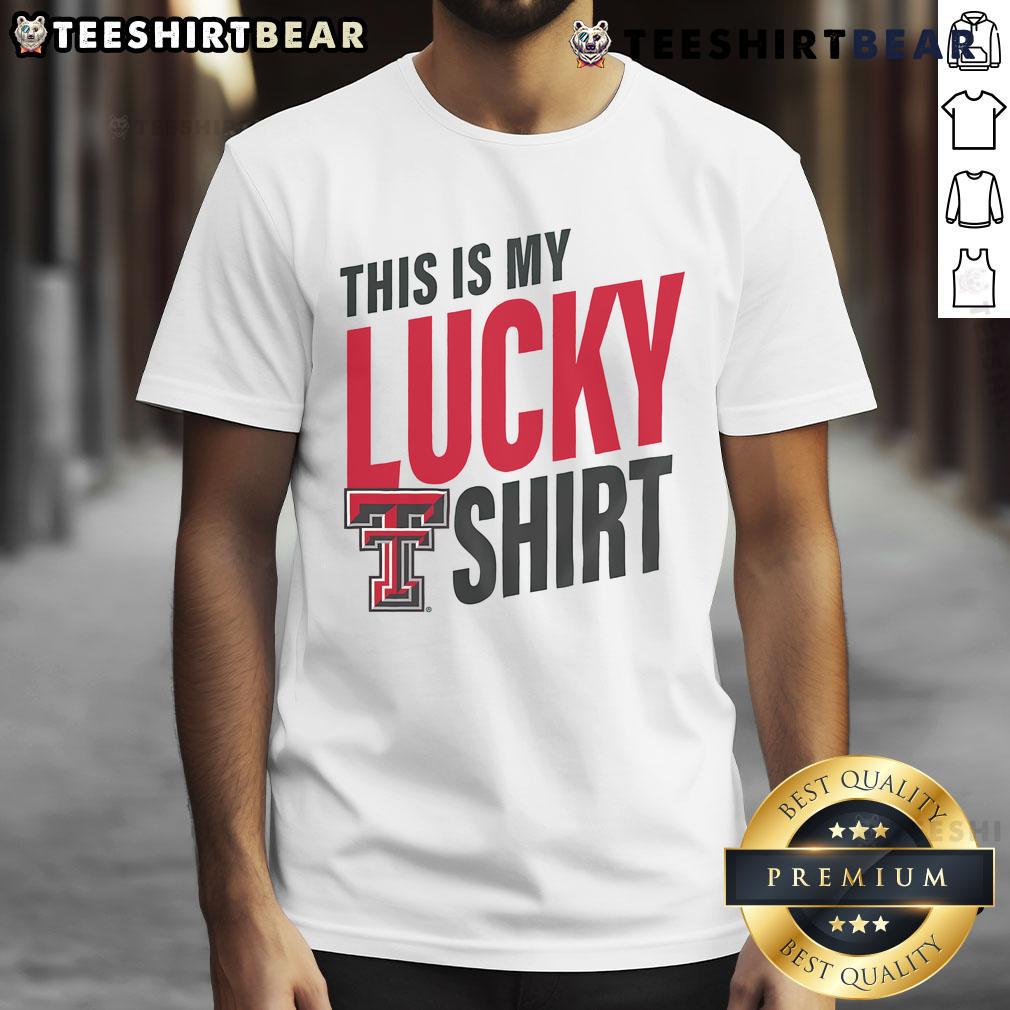 Alt Text: Official Texas Tech Red Raiders This Is My Lucky T-Shirt featuring bold graphics and team colors for fans.