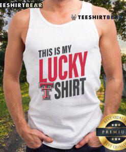 Alt Text: Official Texas Tech Red Raiders 'This Is My Lucky' tank top featuring vibrant colors and team logo for fans.