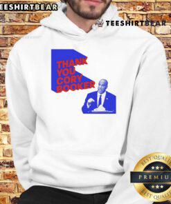 Official Thank You Cory Booker Hoodie featuring a bold design, perfect for supporters of Cory Booker and his campaign.