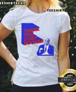 Official Thank You Cory Booker Ladies Tee featuring a stylish design celebrating Cory Booker's campaign support.